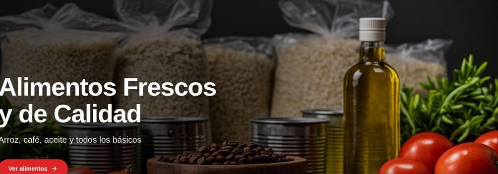 Tienda online de AYJ Express con alimentos frescos, buscador, carrito y remesas