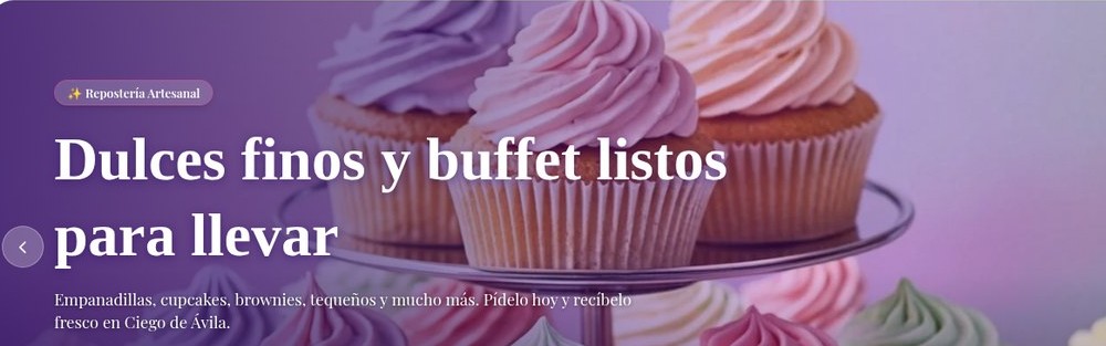 Web de Dulce Encanto con dulces finos, buffet, venta directa, reservas y galería